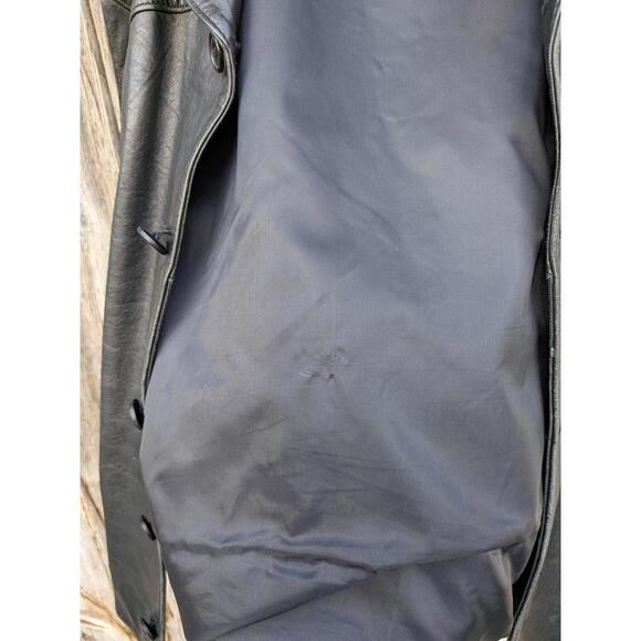 Adler Vintage Men's Black Authentic Collared Leather Motorcycle Biker Vest - Picture 7 of 9